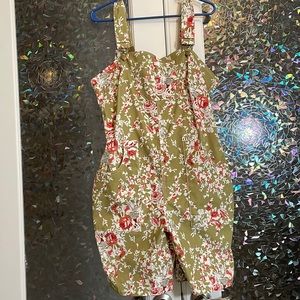 Floral corduroy Shortalls by Revivall Clothing NWOT